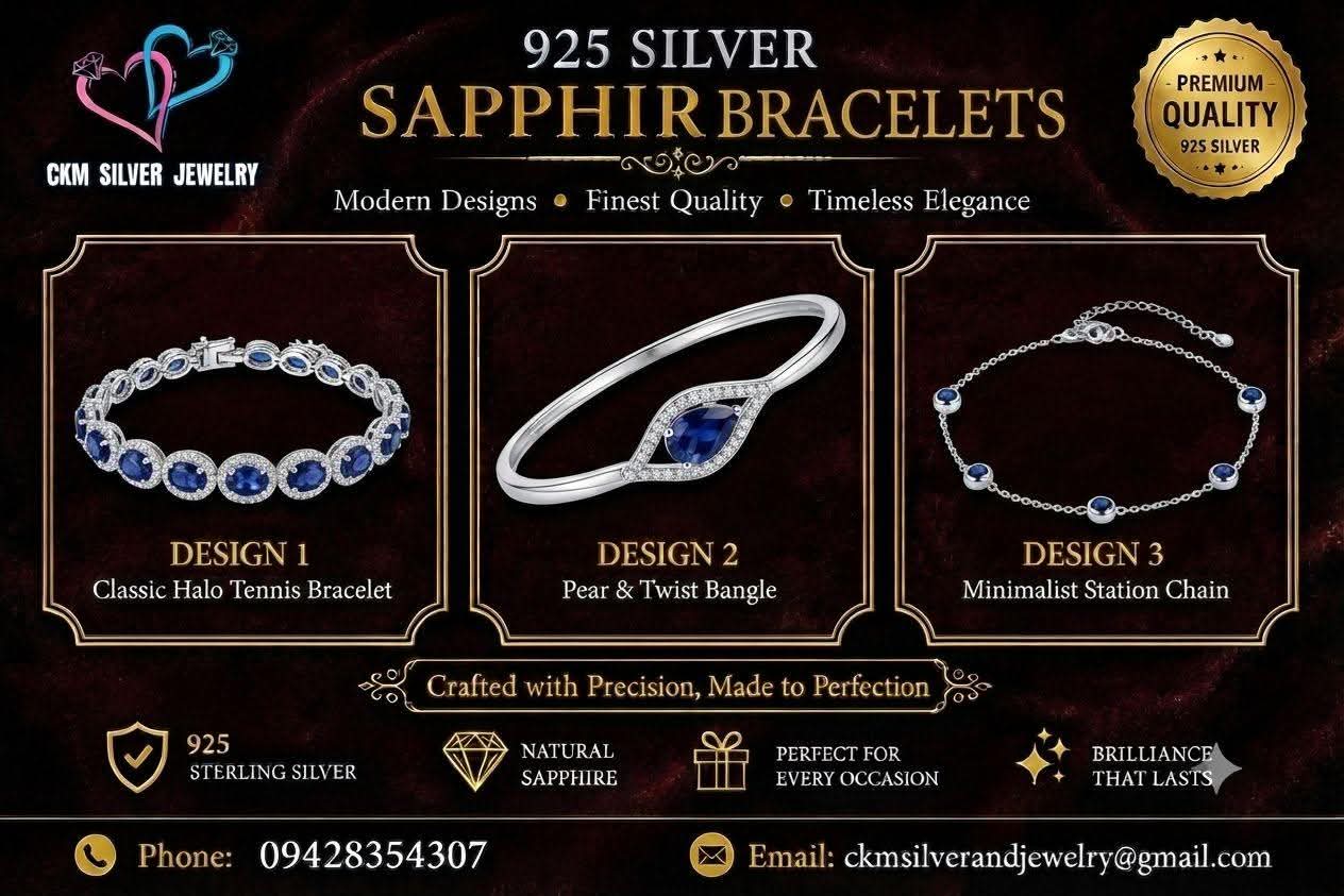 925 Silver Sapphire Bracelets