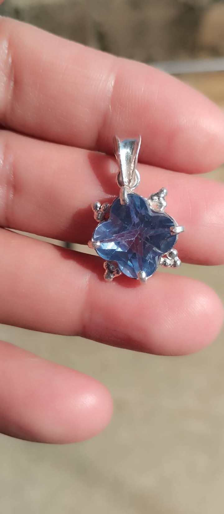 Blue Topaz Star Pendant