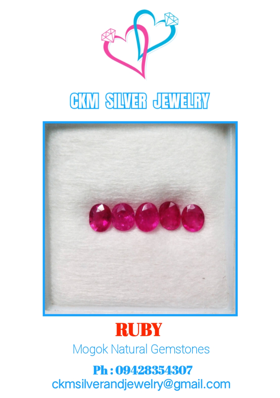 Ruby Oval Line — 5 pcs