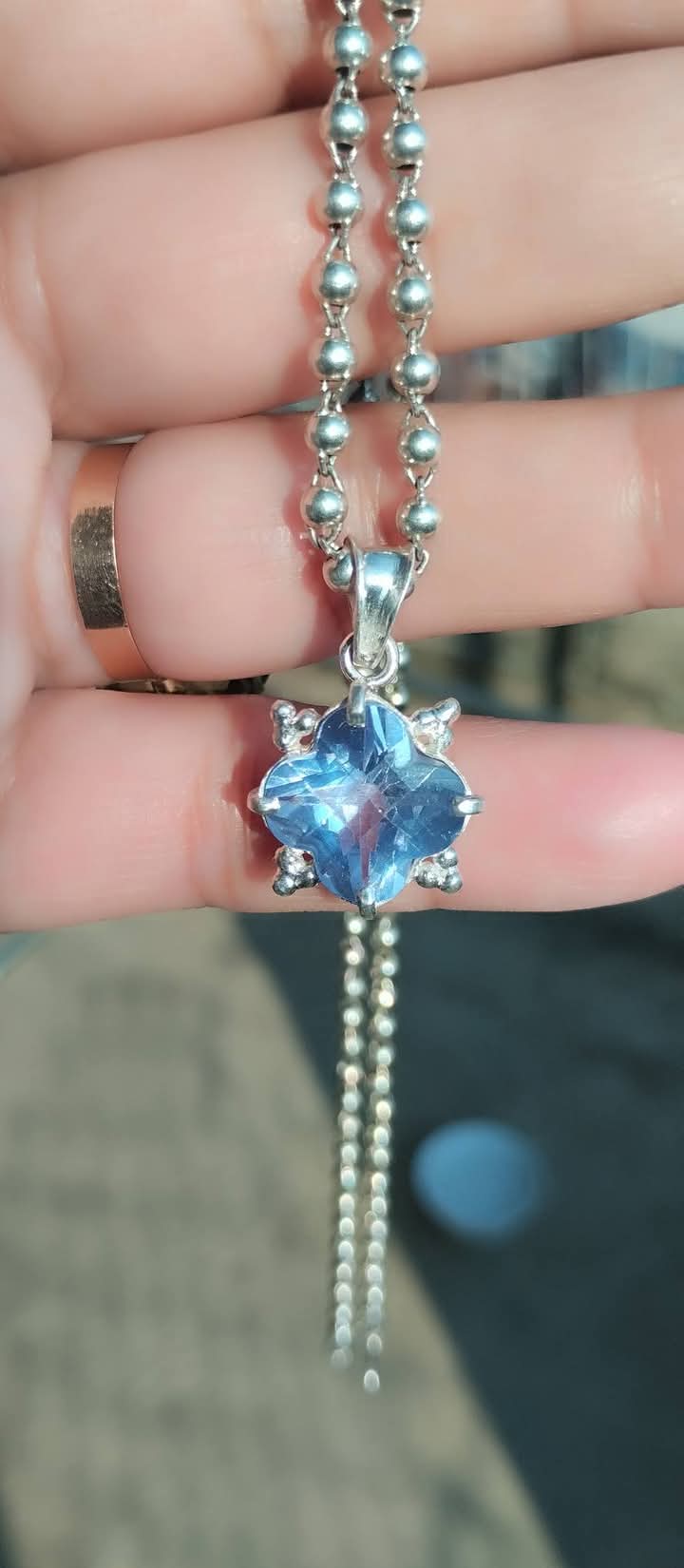 Topaz Pendant on Ball Chain