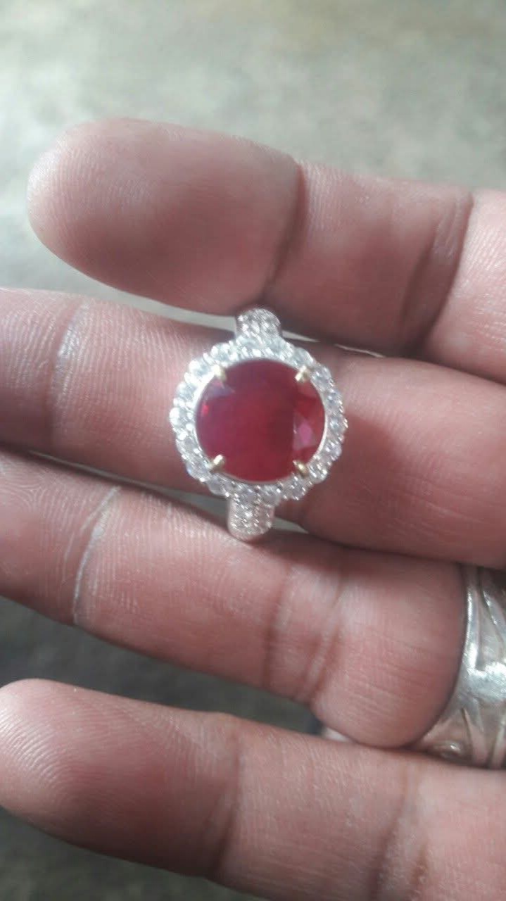 Mogok Ruby Halo Ring